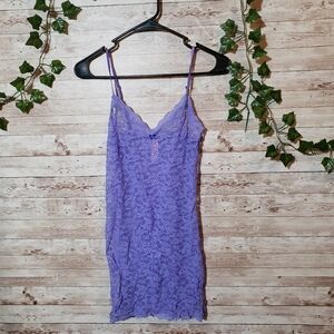 Victoria's Secret Purple Lace Slip Intimates Dress Sleep Womens VS Cute
